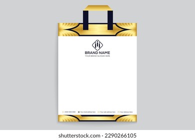 Gradient abstract horizontal shopping bag template