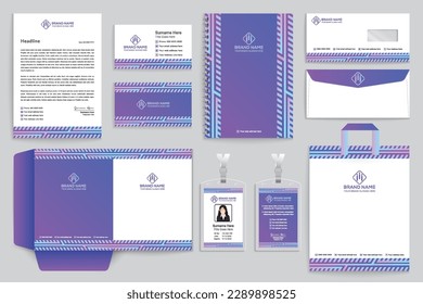 Gradient abstract horizontal stationery template