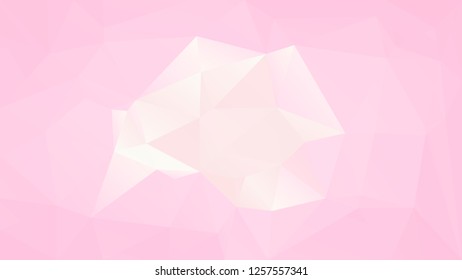 Gradient abstract horizontal triangle background. Tender pink rose polygonal backdrop for mobile application and web. Trendy geometric abstract banner. Technology concept flyer. Mosaic style.
