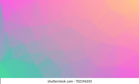 Gradient abstract horizontal triangle background. Vibrant rainbow multicolored polygonal backdrop for mobile application and web. Trendy geometric abstract banner. Technology concept flyer. Mosaic.