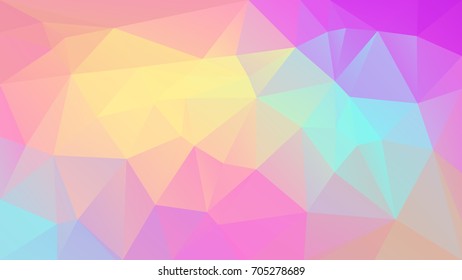Gradient abstract horizontal triangle background. Vibrant rainbow multicolored polygonal backdrop for mobile application and web. Trendy geometric abstract banner. Corporative flyer design. Mosaic.