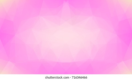 Gradient abstract horizontal triangle background. Tender pink rose polygonal backdrop for business presentation. Trendy geometric abstract banner. Technology concept flyer. Mosaic style.