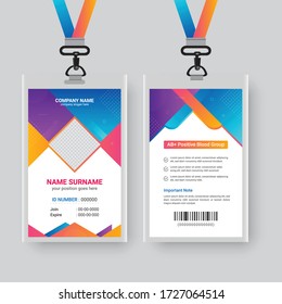 Gradient abstract Id Card Vector Design Template