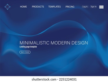 Gradient abstract landing page with background, gradient light wave