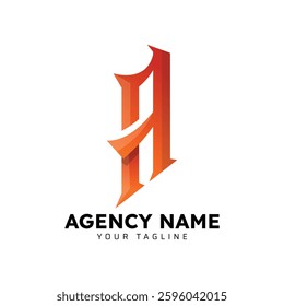 A gradient abstract letter typography logo