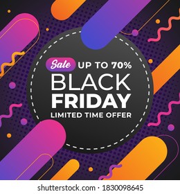 gradient abstract lines stripes shapes black friday banner vector