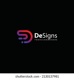 gradient abstract modern letter D   S technology logo vector for app business company
