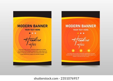 Gradient Abstract Orange Business Banner Template With Circles, can be used for business designs, presentation designs or any suitable designs.