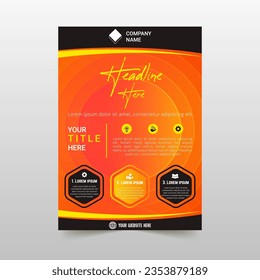 Gradiente Abstract Orange Business Flyer Template With Circles, se puede usar para diseños de negocios, presentaciones o cualquier diseño adecuado.