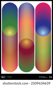 Gradient abstract poster with vibrant, cylindrical shapes and smooth transitions. Features a minimalistic, modern design perfect for contemporary decor, digital art, and high-quality prints.