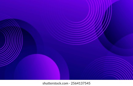 Gradient abstract purple background with circular lines. Vector illustration