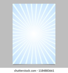 Gradient abstract ray burst design flyer template - vector document background graphic with radial rays