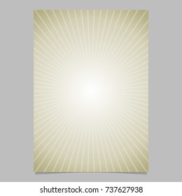 Gradient abstract ray burst design flyer template - vector document background graphic with radial rays