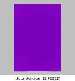 Gradient abstract ray burst page template - vector brochure, stationery background graphic design with radial stripe pattern