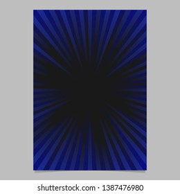 Gradient abstract ray burst page template - vector brochure, stationery background graphic design with radial stripe pattern
