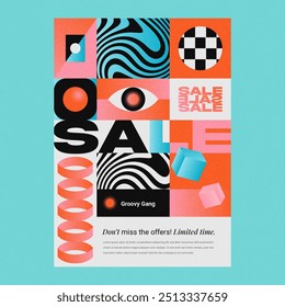 Diseño de Vector de Plantilla de póster de venta abstracto degradado en eps 10