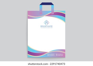 Gradient abstract  shopping bag template design