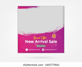 Gradient abstract social media post design for fashion sale