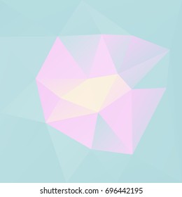 Gradient abstract square triangle background. Pink, yellow and grey polygonal backdrop for mobile application and web. Trendy geometric abstract banner. Corporative flyer design. Mosaic style.