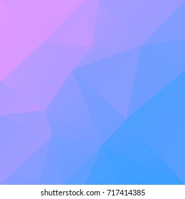 Gradient abstract square triangle background. Tender pink and blue polygonal backdrop for mobile application and web. Trendy geometric abstract banner. Technology concept flyer. Mosaic style.