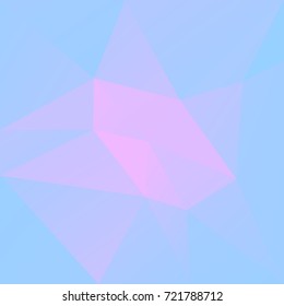 Gradient abstract square triangle background. Tender pink and blue polygonal backdrop for business presentation. Trendy geometric abstract banner. Technology concept flyer. Mosaic style.