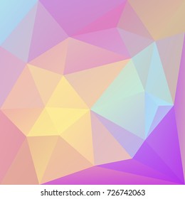 Gradient abstract square triangle background. Vibrant rainbow multicolored polygonal backdrop for mobile application and web. Trendy geometric abstract banner. Technology concept flyer. Mosaic style.