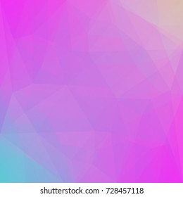 Gradient abstract square triangle background. Vibrant rainbow multicolored polygonal backdrop for business presentation. Trendy geometric abstract banner. Corporative flyer design. Mosaic style.