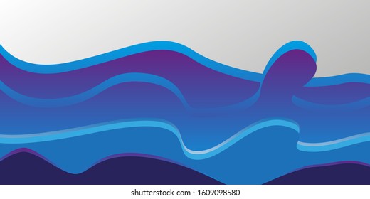 Gradient in abstract style on light vector illustration. Abstract wave colorful vector background. 