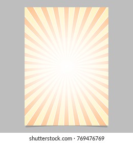 Gradient abstract sunshine ray design flyer template - vector document background graphic with radial rays