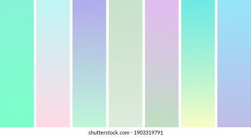 Gradient abstract vector background set. Collection of blue shades gradient colors designs. Abstract smooth colors set in editable eps vector