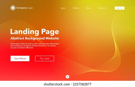 Gradient abstract wave background. Landing Page. Template for websites or apps. Modern design. Digital frequency track equalizer. Colorful shiny wave line. Curved wavy line smooth stripe. Vector style