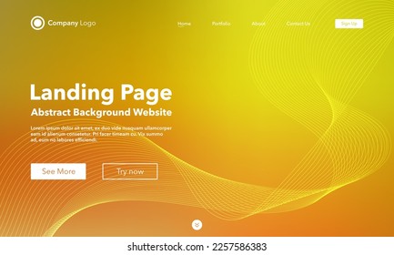 Fondo de onda abstracta de degradado. Landing Page. Plantilla para sitios web o aplicaciones. Diseño moderno. Ecualizador de pista de frecuencia digital. Colorida línea de onda brillante. Banda suave de la línea ondulada curva. Estilo de vector