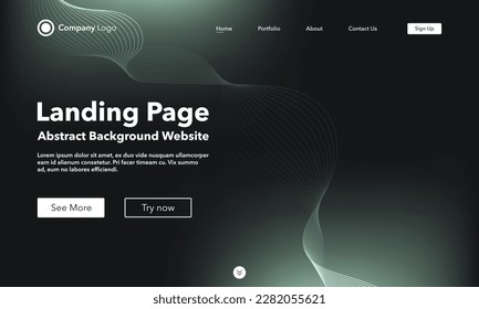 Gradient abstract wave background. Landing Page. Template for websites or apps. Modern design. Digital frequency track equalizer. Colorful shiny wave line. Curved wavy line smooth stripe. Vector style