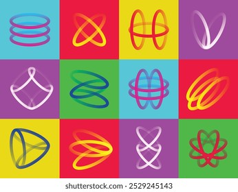 Gradiente Abtrair vetor, Abtrair círculos de linhas de gradiente, ilustrações de vetor