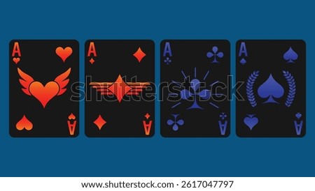 Gradient Aces Playing Cards Black Collection
