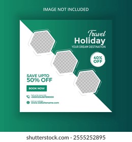Gradient adventure social media post template