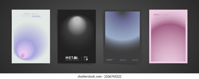 Gradient aesthetic art modern poster cover design collection. Brochure template set layouts with blur digital monochrome gradient. Vector science, x-ray a4 background. Black, white, pink colors.
