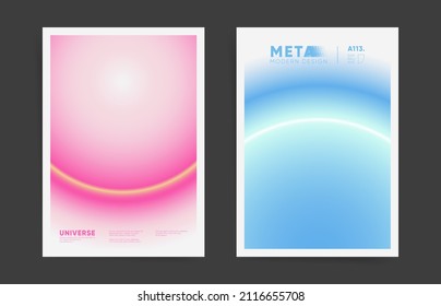 Diseño de portada de póster moderno de arte estético degradado. Diseño de plantilla de brocado con degradado azul aura poco claro. Portátil vectorial digital o fondo contemporáneo de libro. Folleto de identidad de marca.
