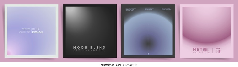 Gradient aesthetic art modern square cover design collection  Social post album template set layouts and blurred digital gradient  Vector science  x  ray a4 background  Black  white  pink colors 	