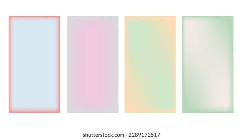 Gradient aesthetic  neon gradient cover template design vertical story set for poster, social media post, vibes album. Neo cyberpunk vector set.