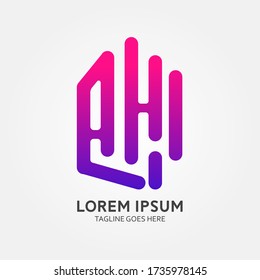 Gradient a,h,i, logo vector template 