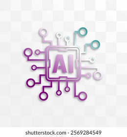 gradient AI icon vector design on transparent background