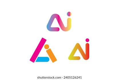 diseño del logotipo de gradiente ai nuevo logotipo de ai moderno