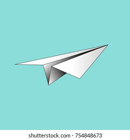 gradient airplane on a blue background