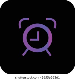 Ícone de alarme de gradiente para ferramentas de ativação, programação ou produtividade.