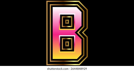 Gradient Alphabet B Font Text Design Vector Illustration.	