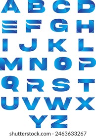 Gradient alphabet set.Bluecolor vector decorative typographic. Modern stylish font for poster, social web, brochure, scrapbook, graphic layout, packaging design, etc.
