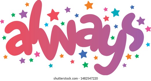 gradient always word and stars
