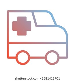 Gradient Ambulance Icon for Medical Emergency