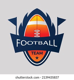 gradient american football logo design vector